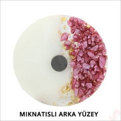 Kutulu ve SüSLü Pembe Taşlı 6,50 cm Epoksi Magnet - 1 Adet