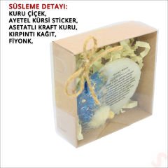 Kutulu ve SüSLü Mavi Taşlı 6,50 cm Epoksi Magnet - 1 Adet