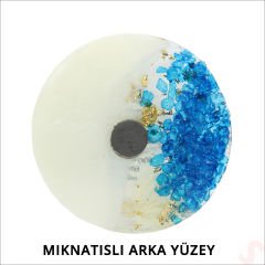 Kutulu ve SüSLü Mavi Taşlı 6,50 cm Epoksi Magnet - 1 Adet