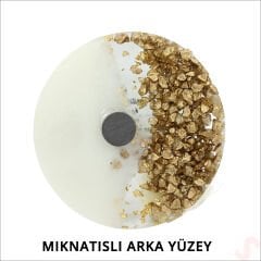 Kutulu ve SüSLü Altın Taşlı 6,50 cm Epoksi Magnet - 1 Adet