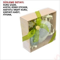 Kutulu ve SüSLü Yeşil Taşlı 6,50 cm Epoksi Magnet - 1 Adet