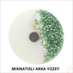 Kutulu ve SüSLü Yeşil Taşlı 6,50 cm Epoksi Magnet - 1 Adet