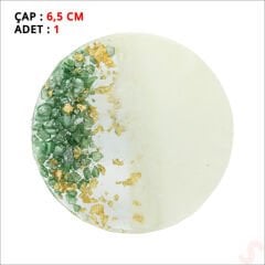 Kutulu ve SüSLü Yeşil Taşlı 6,50 cm Epoksi Magnet - 1 Adet