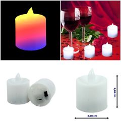 Pilli Tealight Pilli Led MuM, 3,60 cm x 3,20 cm - Renk Değiştiren Işık