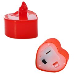 Led Işıklı Pilli Tealight Kalp MuM, 4 cm x 2 cm - Renk Değiştiren Işık