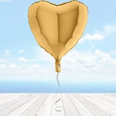 Kalp Folyo Balon, 45 cm - Altın