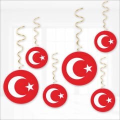 Ay Yıldız 6'lı Tavan Süsü - 70 cm