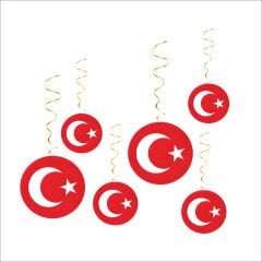 Ay Yıldız 6'lı Tavan Süsü - 70 cm