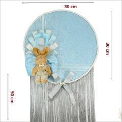 Kasnaklı Kadife 30cm Kapı Süsü - Mavi