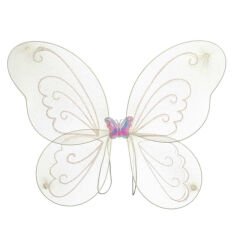 Kelebek Kanat, Asa ve Taç 3'lü Set - Beyaz