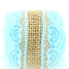 Dantelli Jüt Kurdele, 5,5 cm x 2 mt - Mavi
