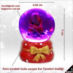 Uçuşan Kar Taneli,7cm x 4,5cm Led Işıklı Kar Küresi - 1 Adet