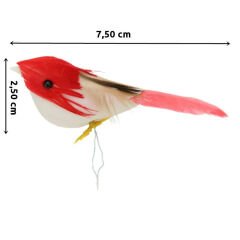 Tüylü Yapay Kuş, 7,50 cm - 1 Adet