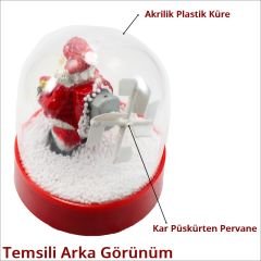 Kar Püskürten, Müzikli ve Pilli Kar Küresi - 11cm x 9,5cm MA