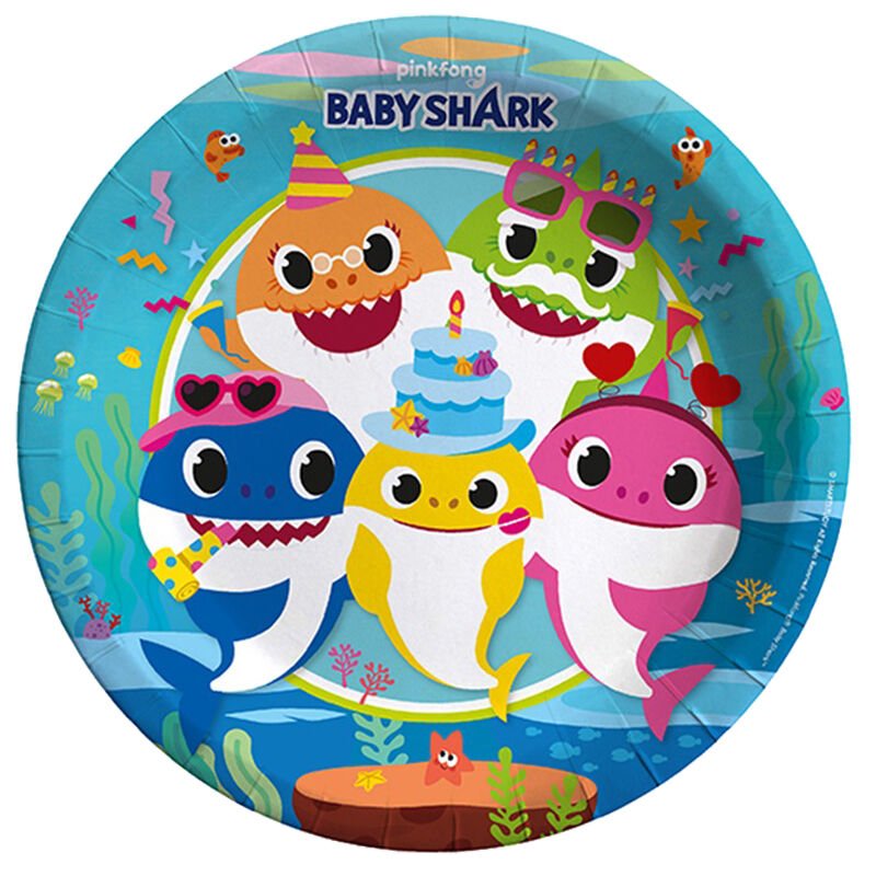 Baby Shark Karton Tabak - 23cm x 8 Adet