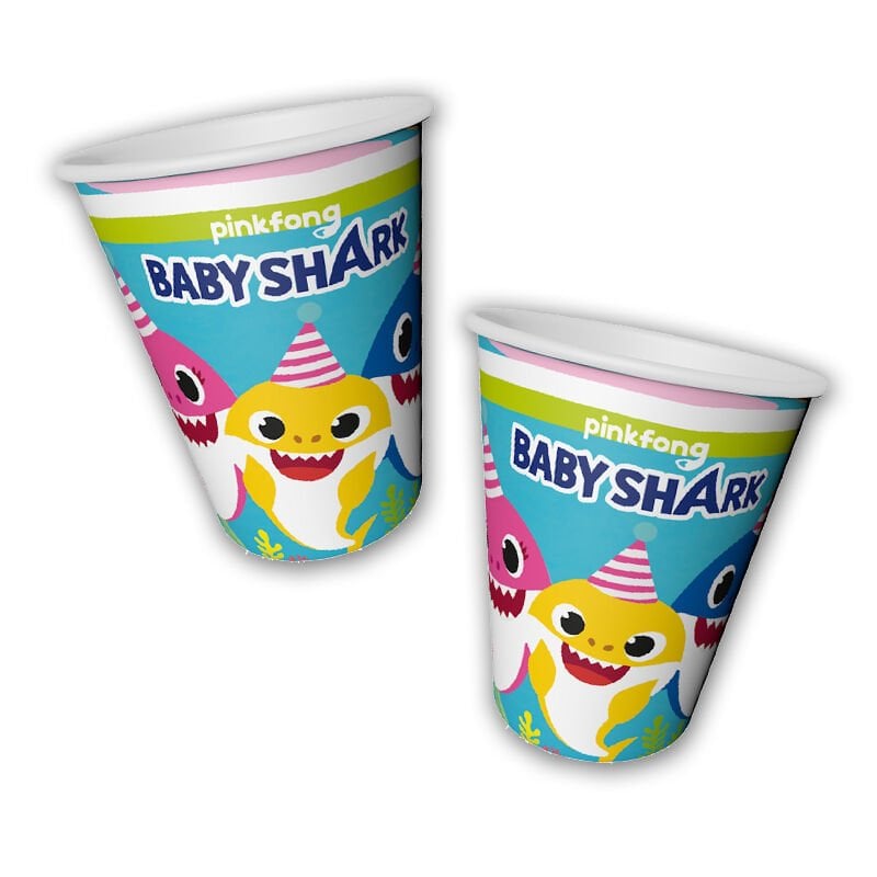 Baby Shark Karton Bardak - 8 Adet