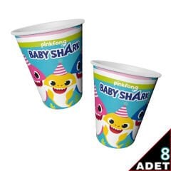 Baby Shark Karton Bardak - 8 Adet