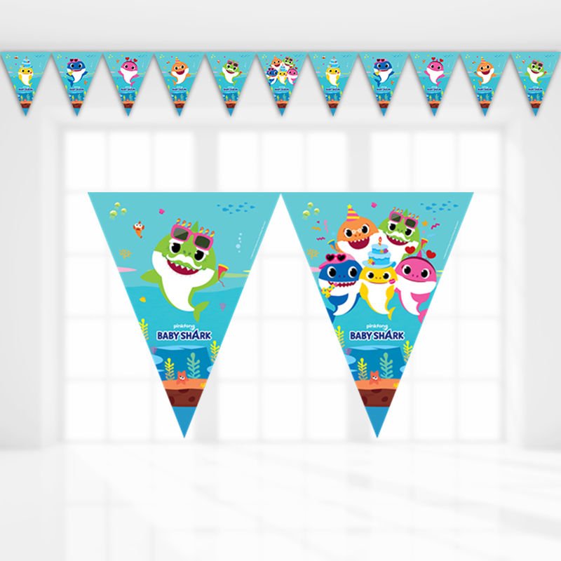 Baby Shark Üçgen Bayrak Flama - 3,20 mt.