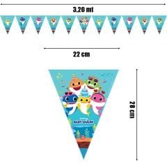 Baby Shark Üçgen Bayrak Flama - 3,20 mt.