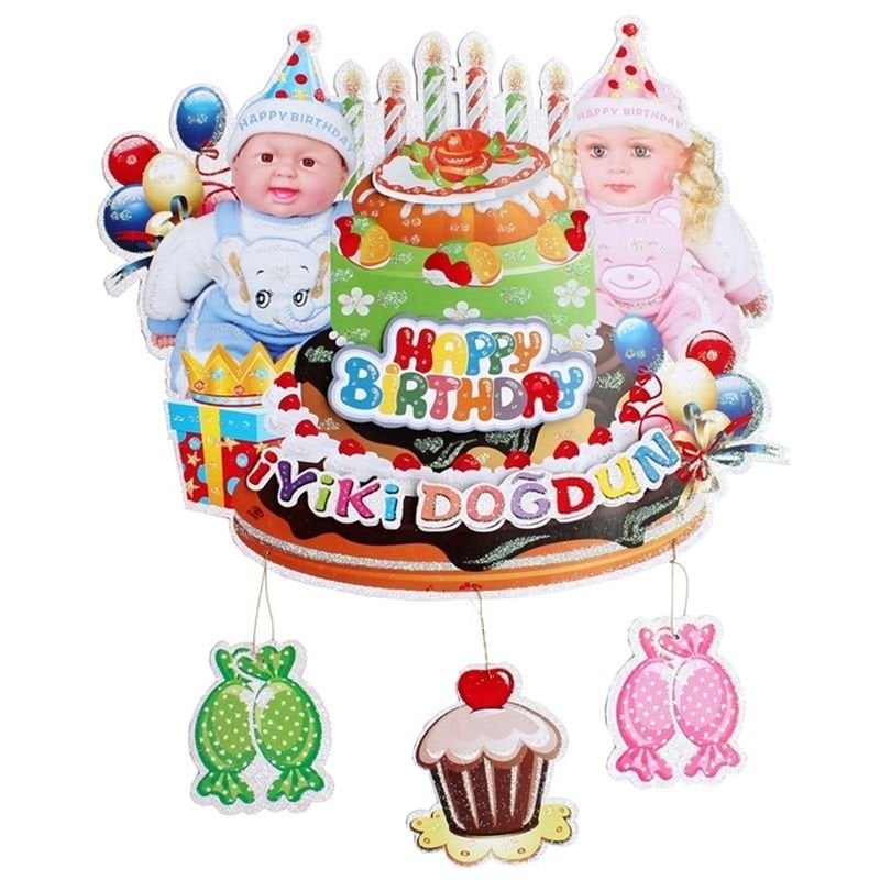 İyiki Doğdun 3 Boyutlu Asmalı Süs 56,00 cm x 45,00 cm