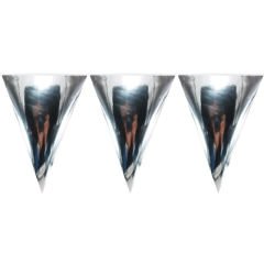 Üçgen Bayrak Flama, 2,10 mt. Metalik Gümüş