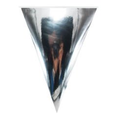 Üçgen Bayrak Flama, 2,10 mt. Metalik Gümüş