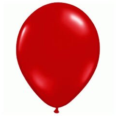 Metalik Parlak Balon, 10 Adet - Kırmızı
