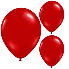 Metalik Parlak Balon, 10 Adet - Kırmızı