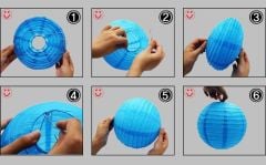 Kağıt Top Fener, 25,00 cm - Pembe