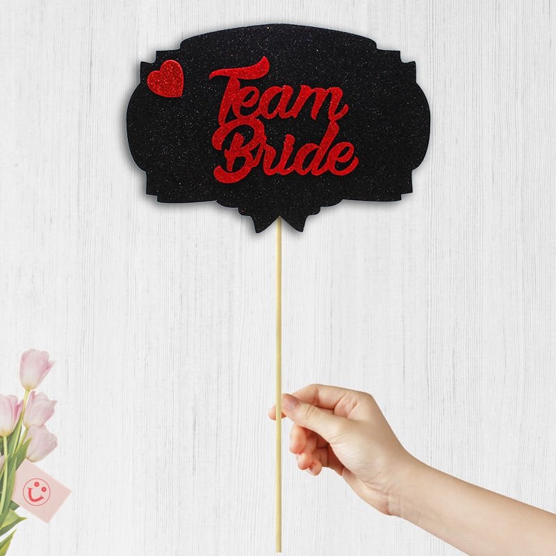 Team Bride Konuşma Balonu Çubuğu - Siyah & Kırmızı