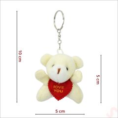 Pelüş Ayıcık Anahtarlık Love You, 5 cm x 5 cm - Beyaz