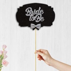 Bride To Be Konuşma Balonu Çubuğu - Siyah & Gümüş