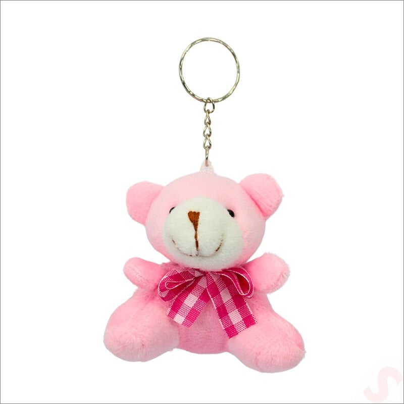 Pelüş Ayıcık Anahtarlık, 6,5 cm x 6,5 cm - Pembe