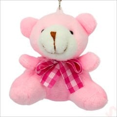 Pelüş Ayıcık Anahtarlık, 6,5 cm x 6,5 cm - Pembe