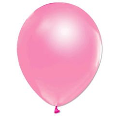 Metalik Parlak Balon, 10 Adet - Pembe