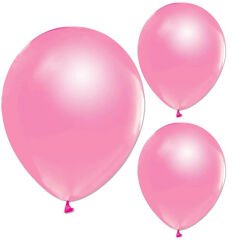 Metalik Parlak Balon, 10 Adet - Pembe