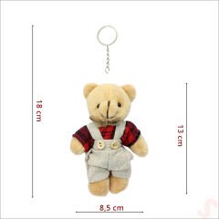Pelüş Kıyafetli Ayıcık Anahtarlık, 13 x 8,5 cm - Erkek Model