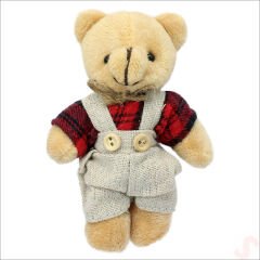 Pelüş Kıyafetli Ayıcık Anahtarlık, 13 x 8,5 cm - Erkek Model