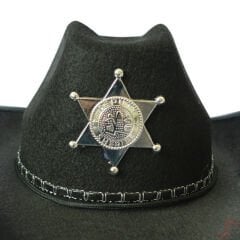 Kovboy Şerif Şapkası 36x26x14cm - Siyah