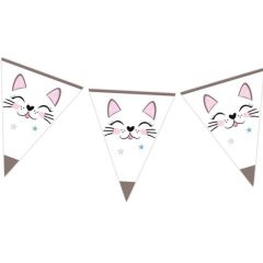 Miss Cat Üçgen Bayrak Flama - 3,20 mt.