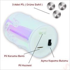 Erimiş MuM Görünümlü,Gökkuşağı Işıklı Pilli Led MuM, 8x3,6cmx1 Adet