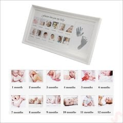 Bebek El ve Ayak İzli Resim Çerçevesi, 39cm x 21cm - 12 Ay