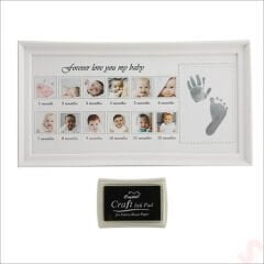 Bebek El ve Ayak İzli Resim Çerçevesi, 39cm x 21cm - 12 Ay