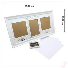 Bebek El ve Ayak İzli Resim Çerçevesi, 39cm x 21cm