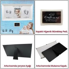 Bebek El ve Ayak İzli Resim Çerçevesi, 39cm x 21cm