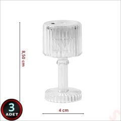 Retro Mini Masa Lambası Pilli Led Işık, 8,5cm x 4cm x 3 Adet