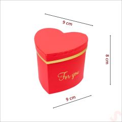 Kalp Kutu Küçük Boy, 9 x 9 x 8 cm - Kırmızı