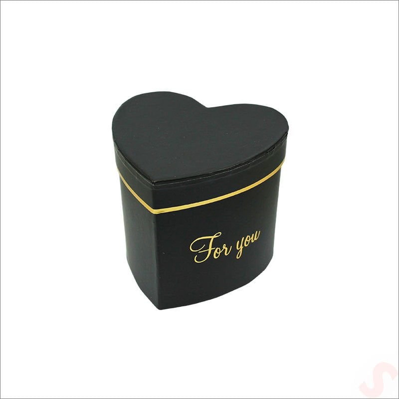Kalp Kutu Küçük Boy, 9 x 9 x 8 cm - Siyah