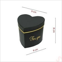 Kalp Kutu Küçük Boy, 9 x 9 x 8 cm - Siyah