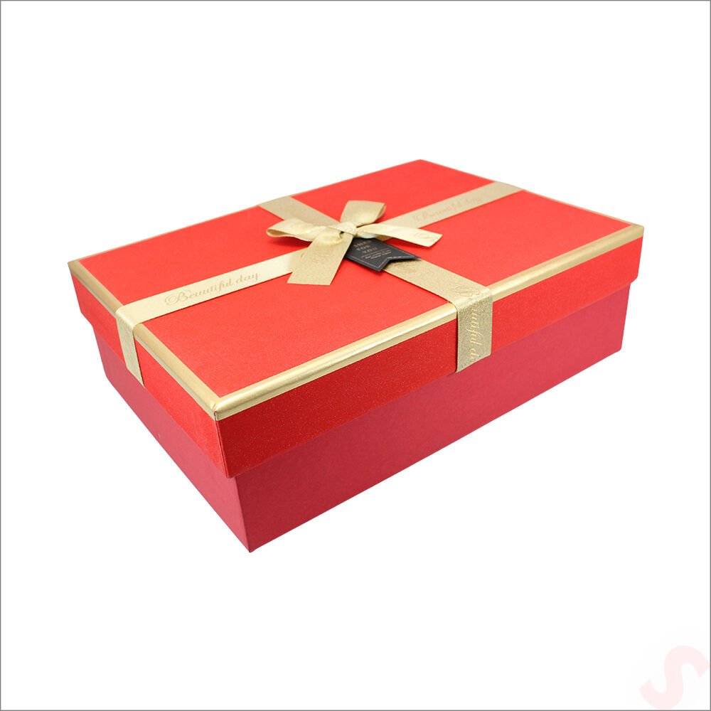 Fiyonklu Kutu Orta Boy, 29 x 21 x 9 cm - Kırmızı